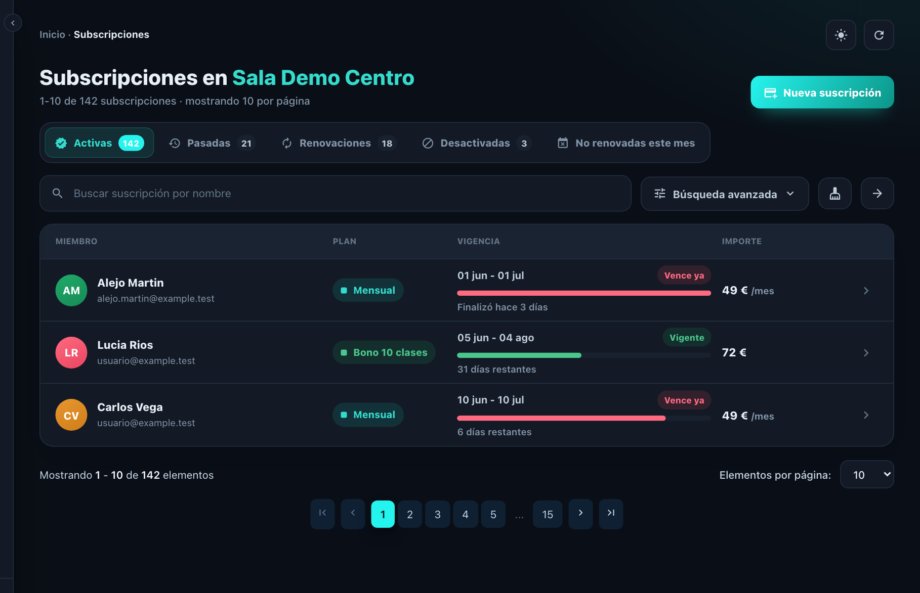Captura de cobros automáticos con métricas de prueba